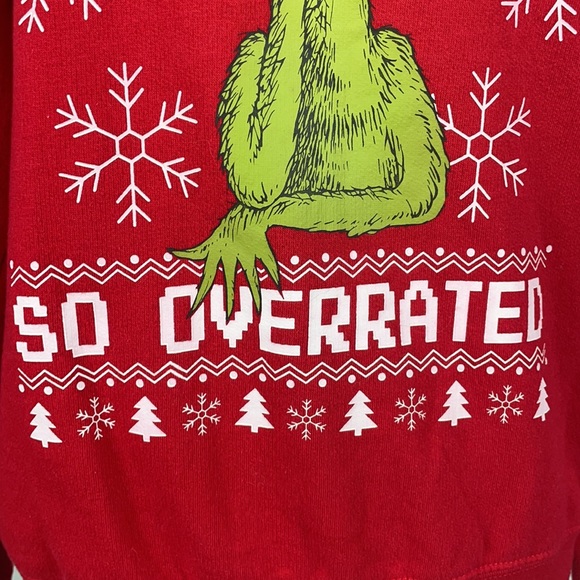 Grinch "The Nice List is So Overrated” Red Christmas Sweatshirt - Size Small - Picture 3 of 9